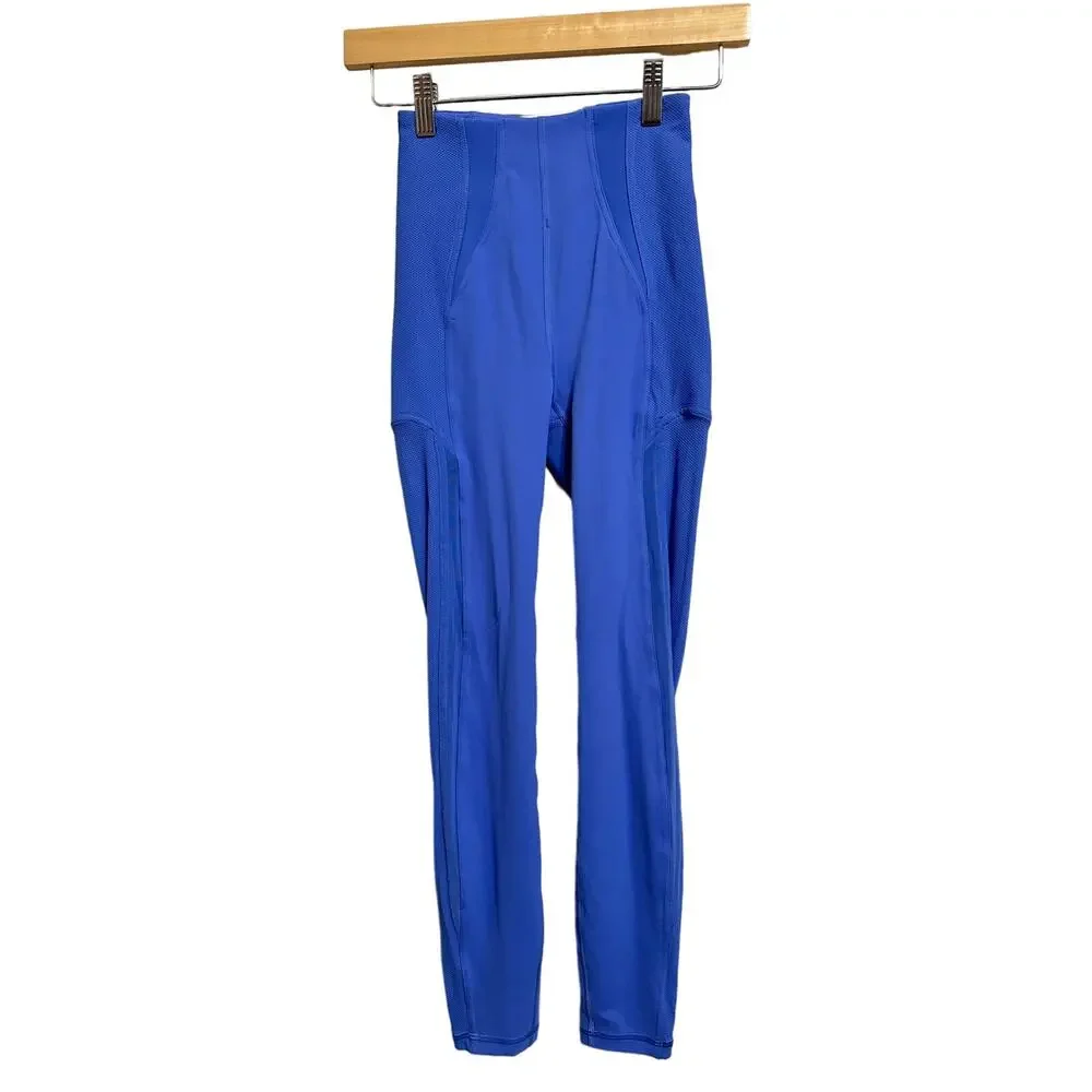 Lululemon Women's everlux Blue Size‎ 2 High Rise Mesh Panel Athletic Leggings
